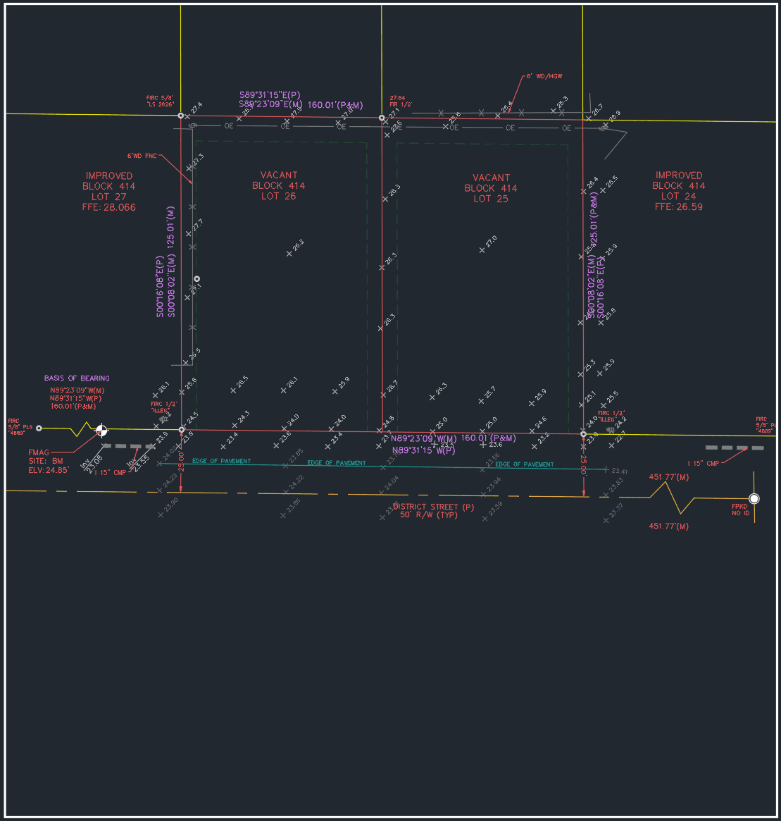 Sample drawing — subdivision plat
