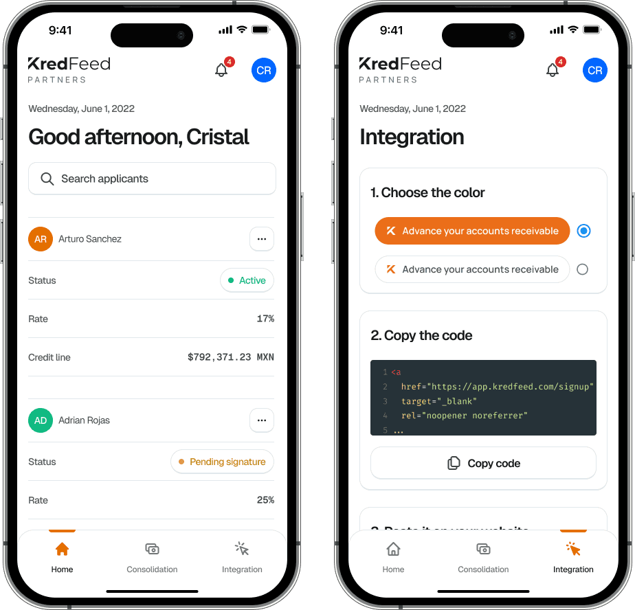 Kredfeed programa de partners