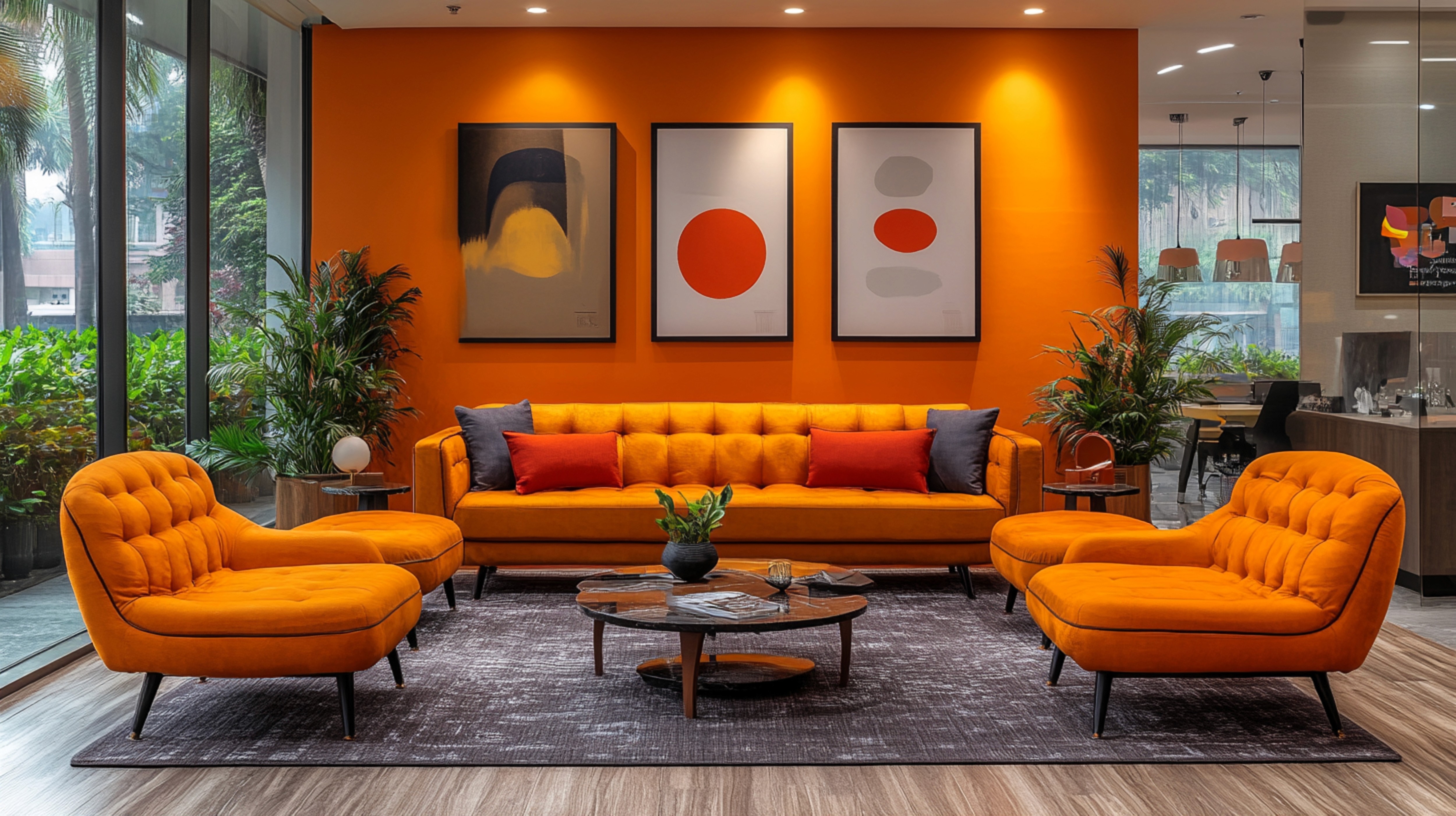 red and white sofa set