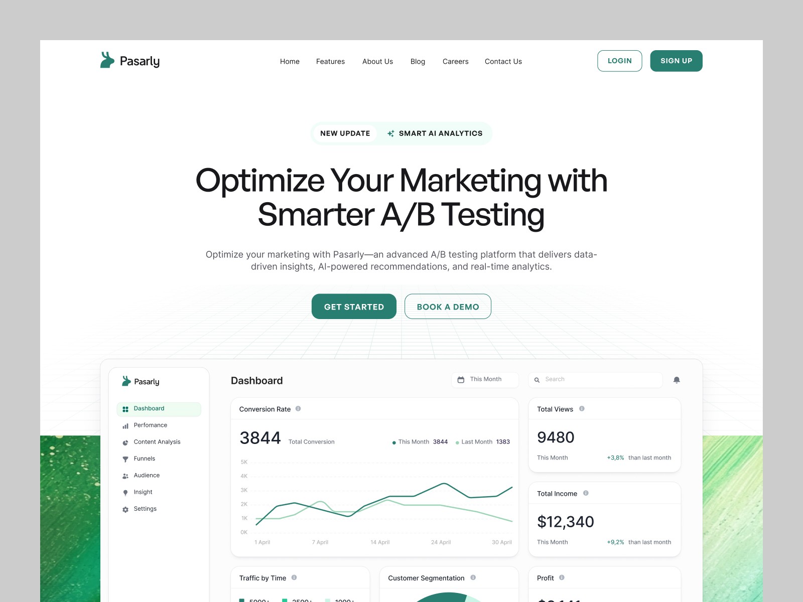 Pasarly SaaS website template homepage preview