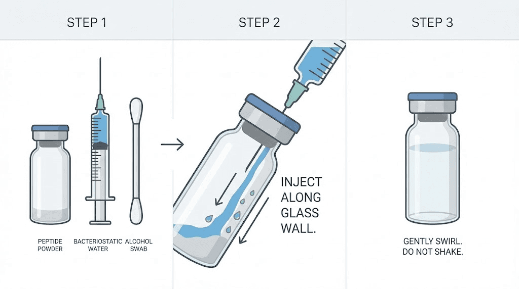 How to reconstitute DSIP peptide with bacteriostatic water