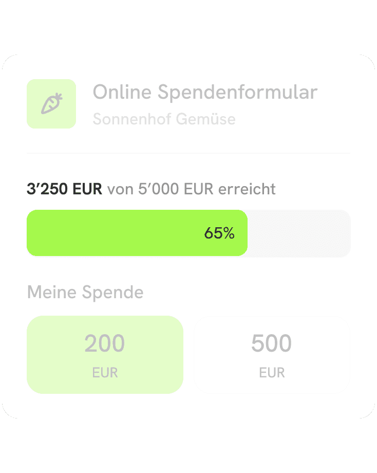 Online-Spende live verfolgen