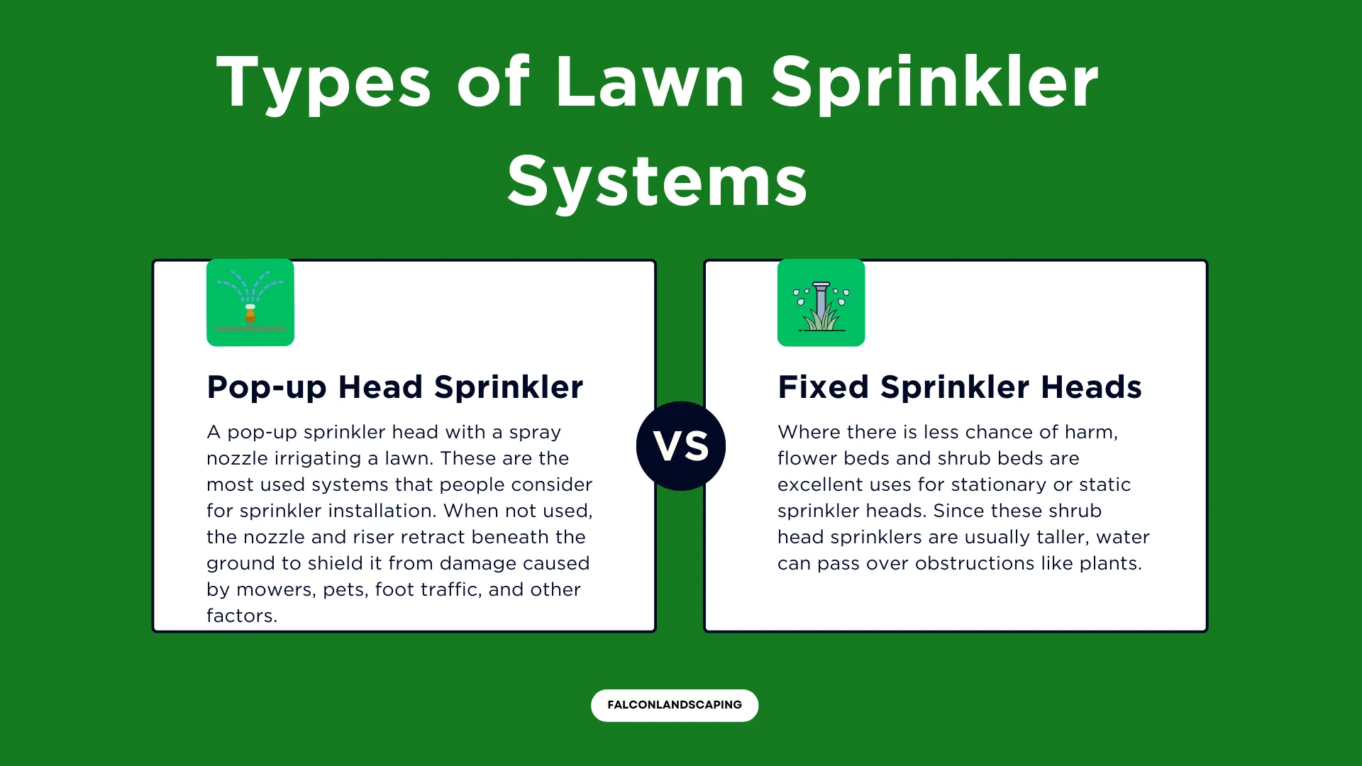 A comparison infographic of the two types of sprinkler systems