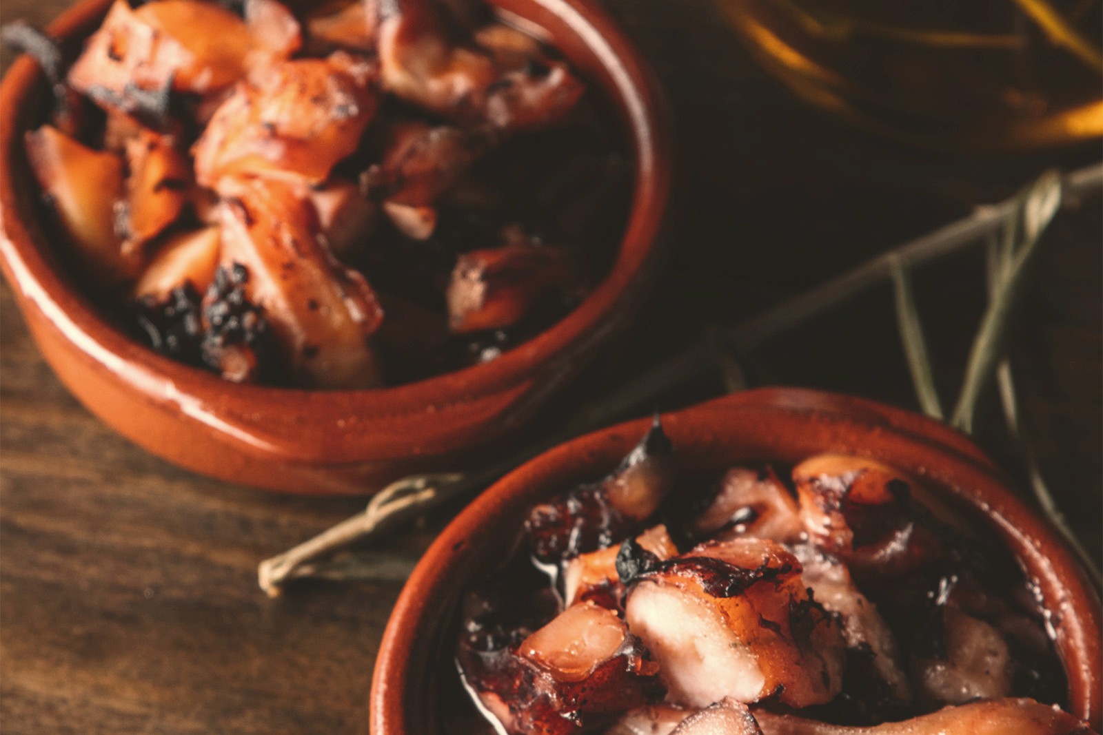 blue and white painted houses on the cliff