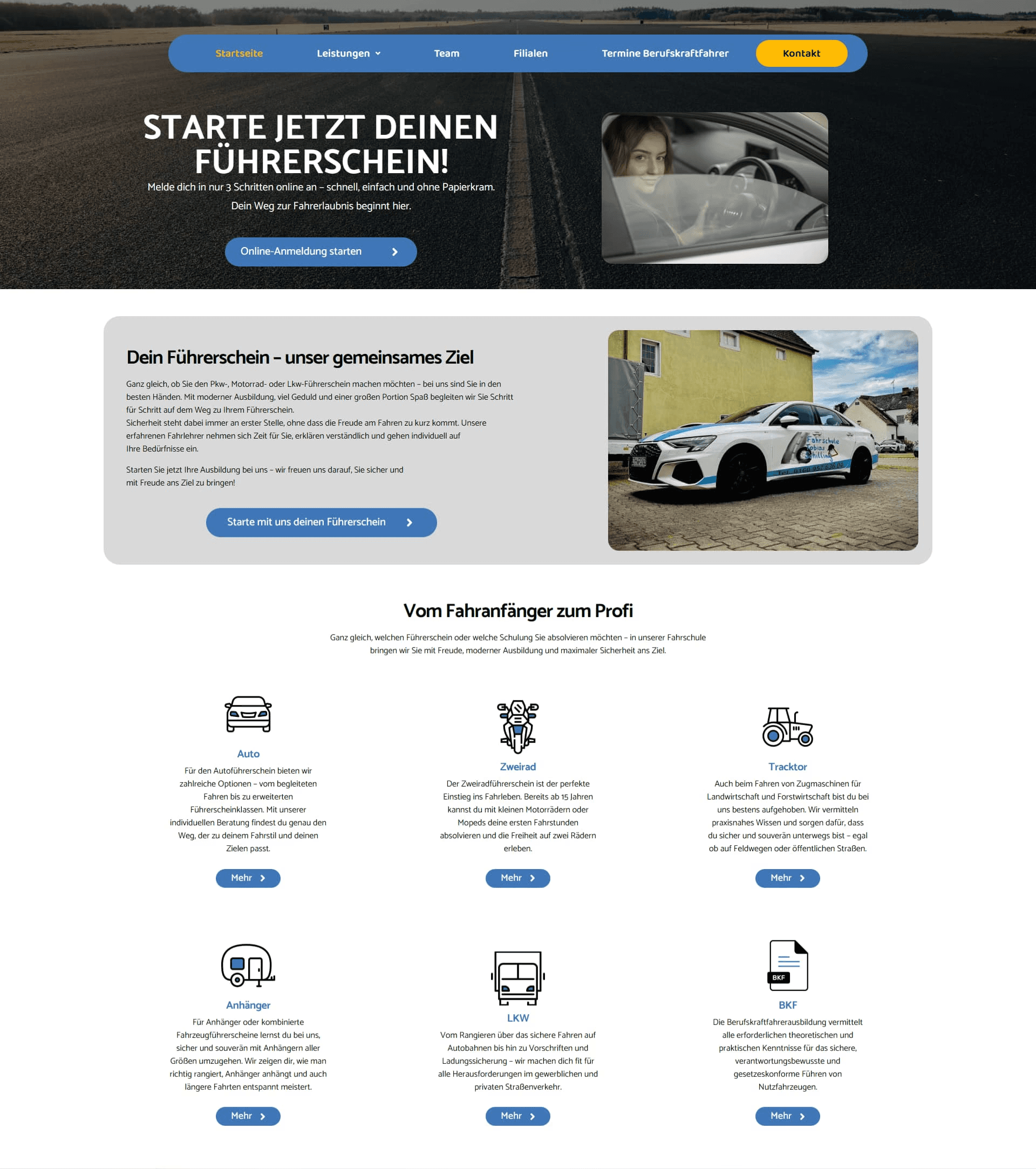 Webseite von Fahrschule Schilling