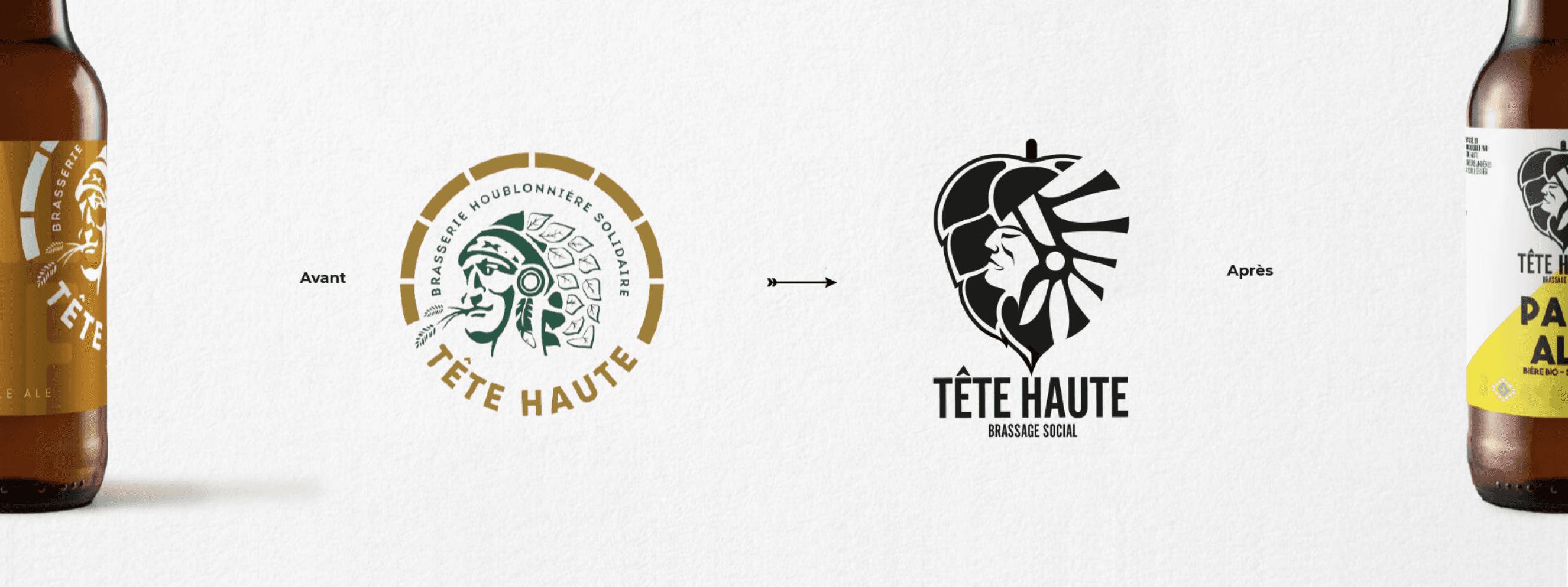 Logo Tête haute avant après réalisé par l'agence Nouvelle vague