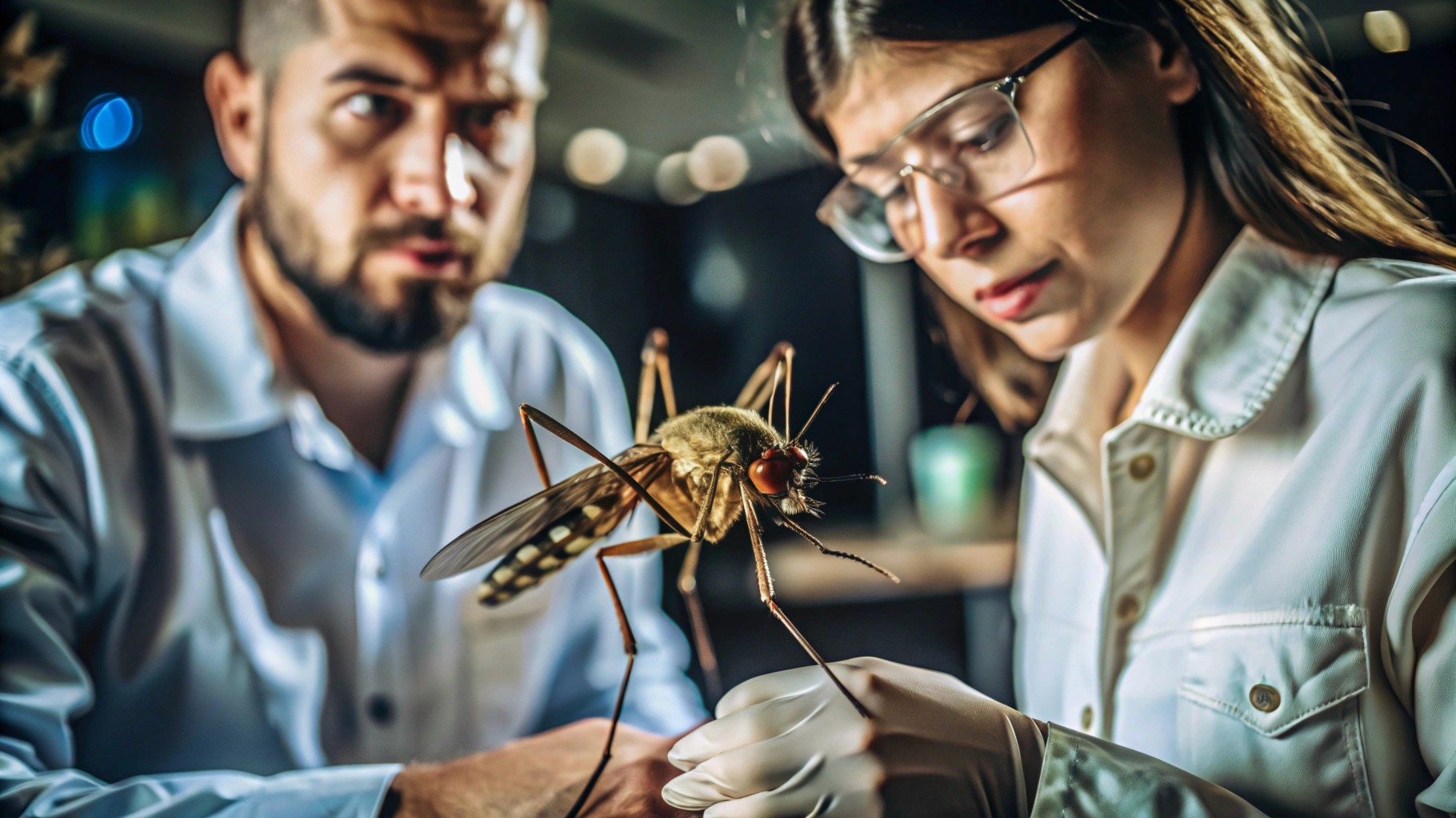 a mosquito and human scientists are speaking to each other