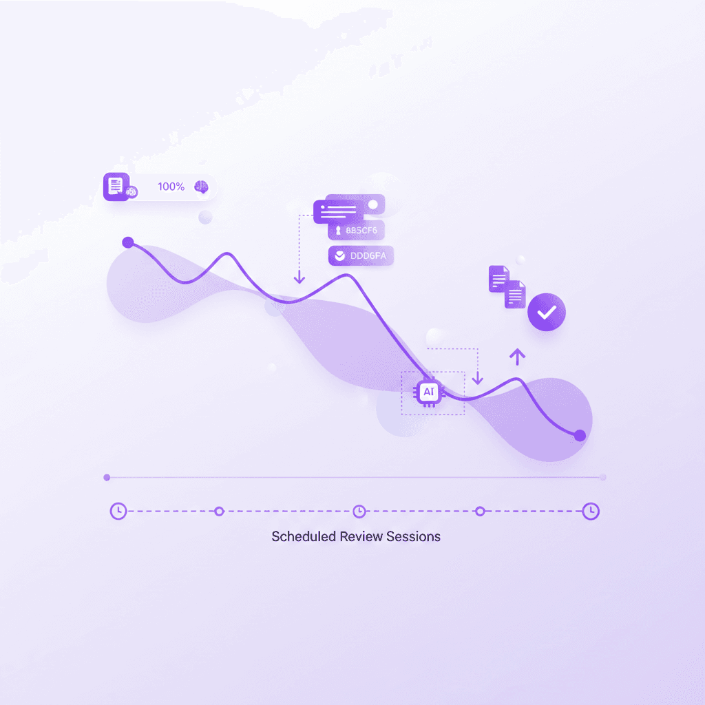 Ebbinghaus forgetting curve and spaced repetition intervals