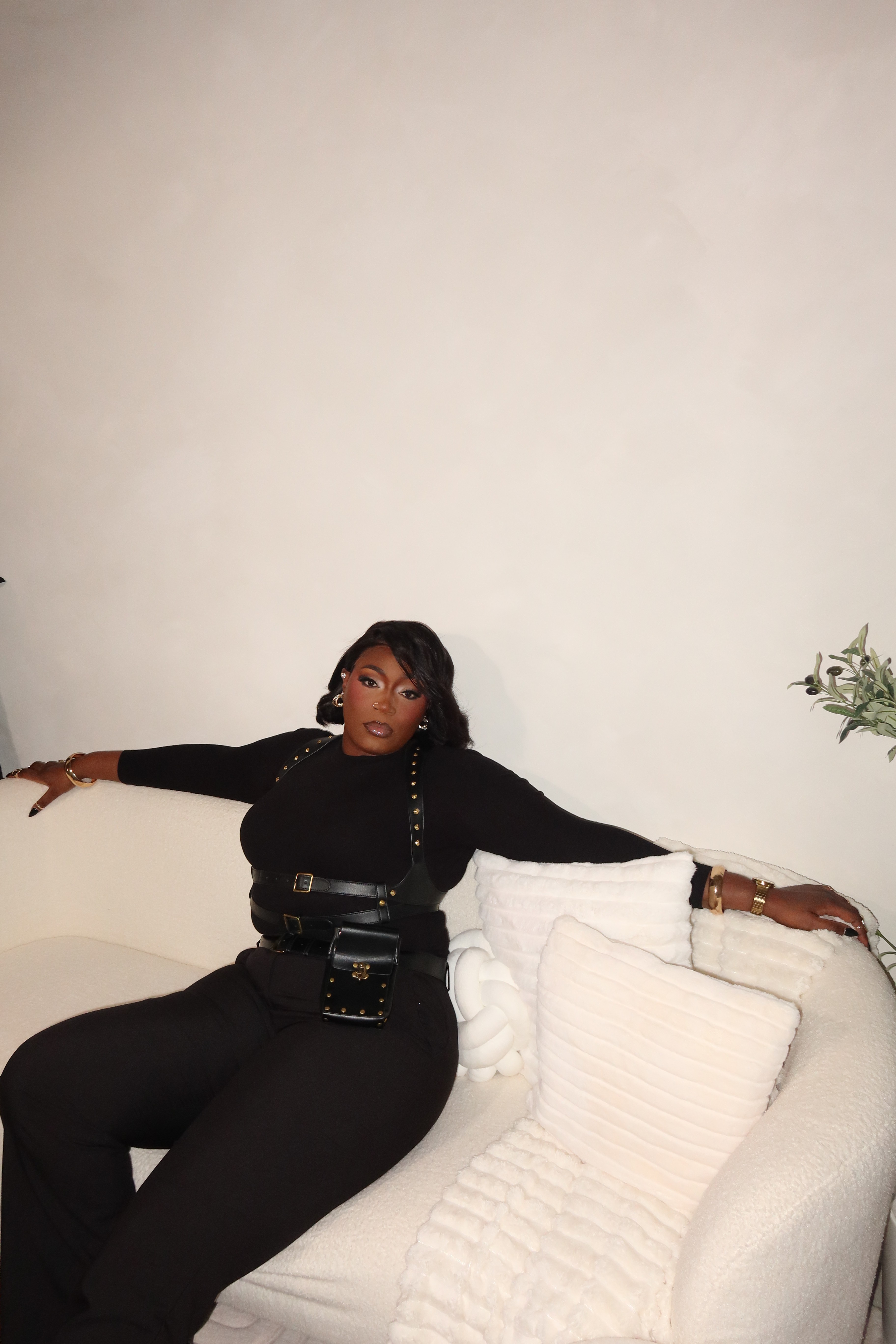 Close-up portrait of A Vibe Called B during a creative photoshoot session