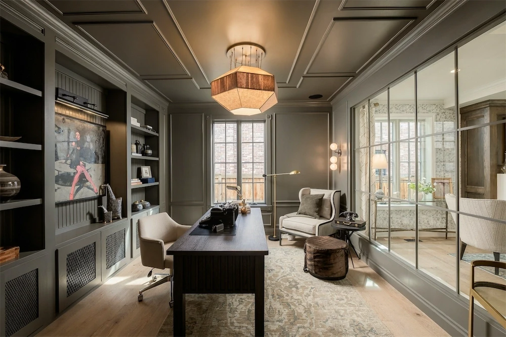 Dining area with full-height windows at 1408 Cliffbrook Drive