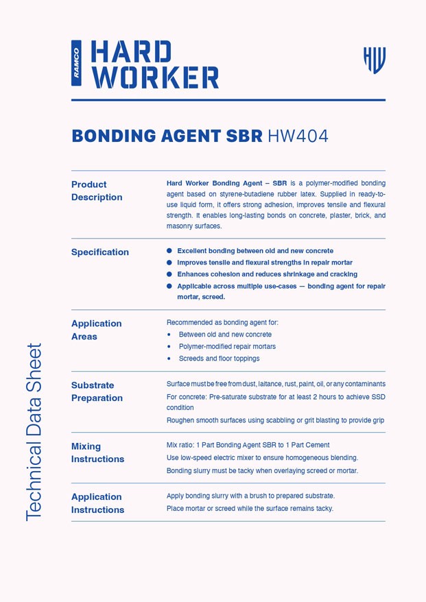 Hard Worker Bonding Agent SBR Brochure