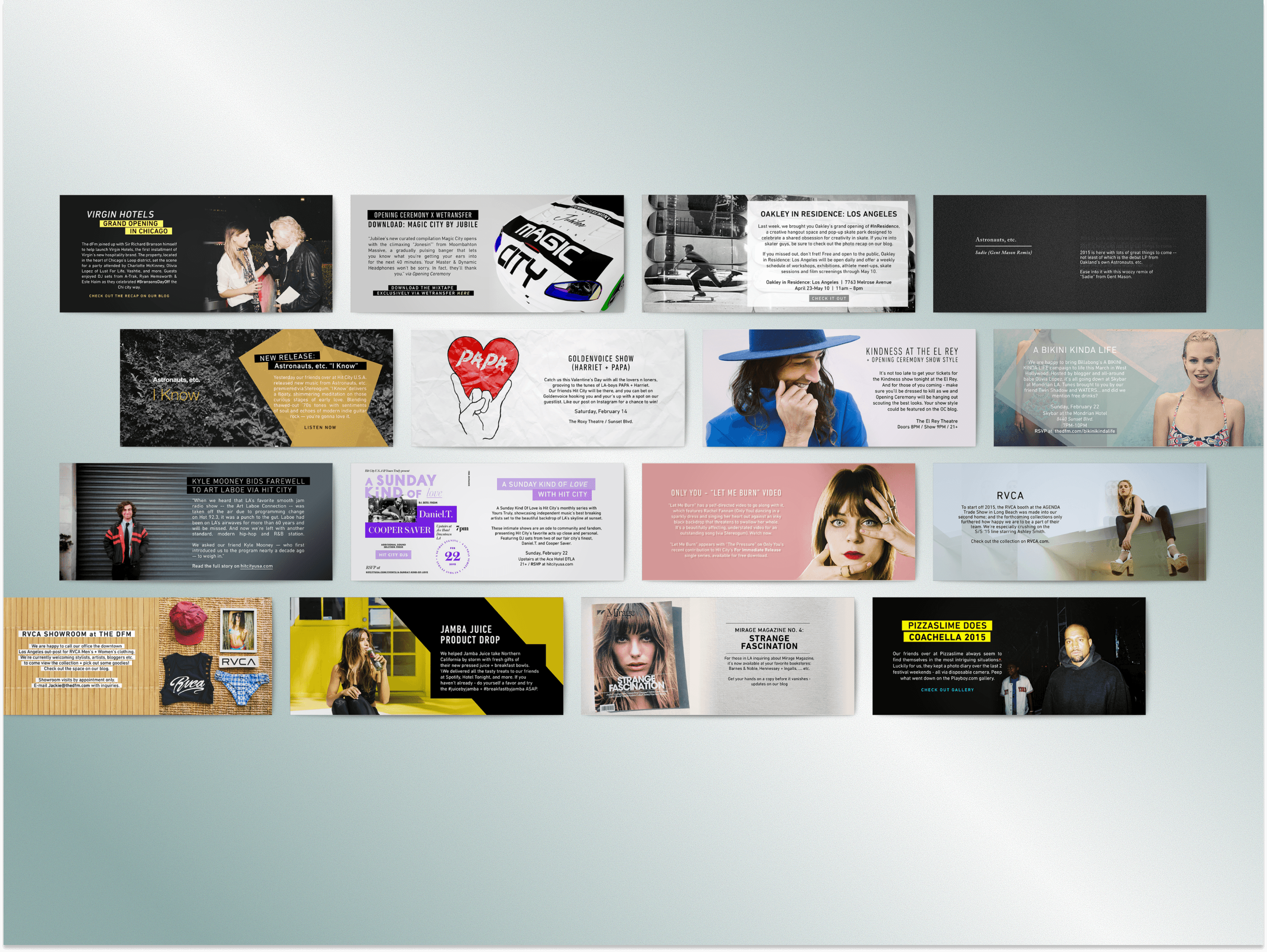 dFm email newsletter panels