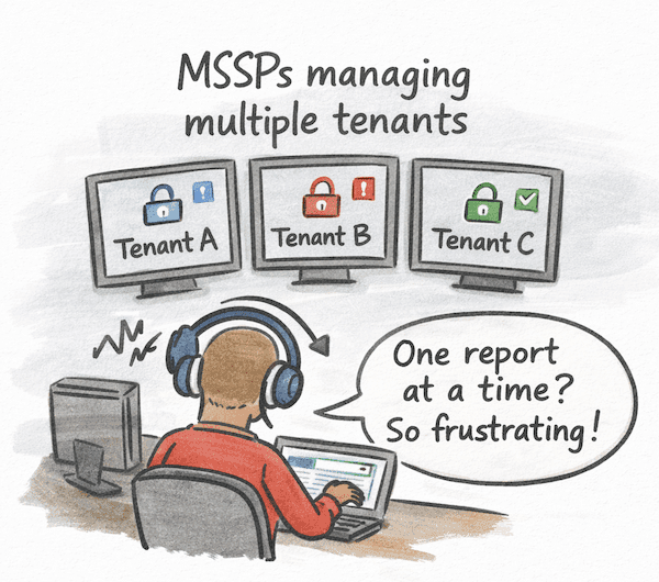 A service provider trying to manage multiple tenants and can only run one report at a time.