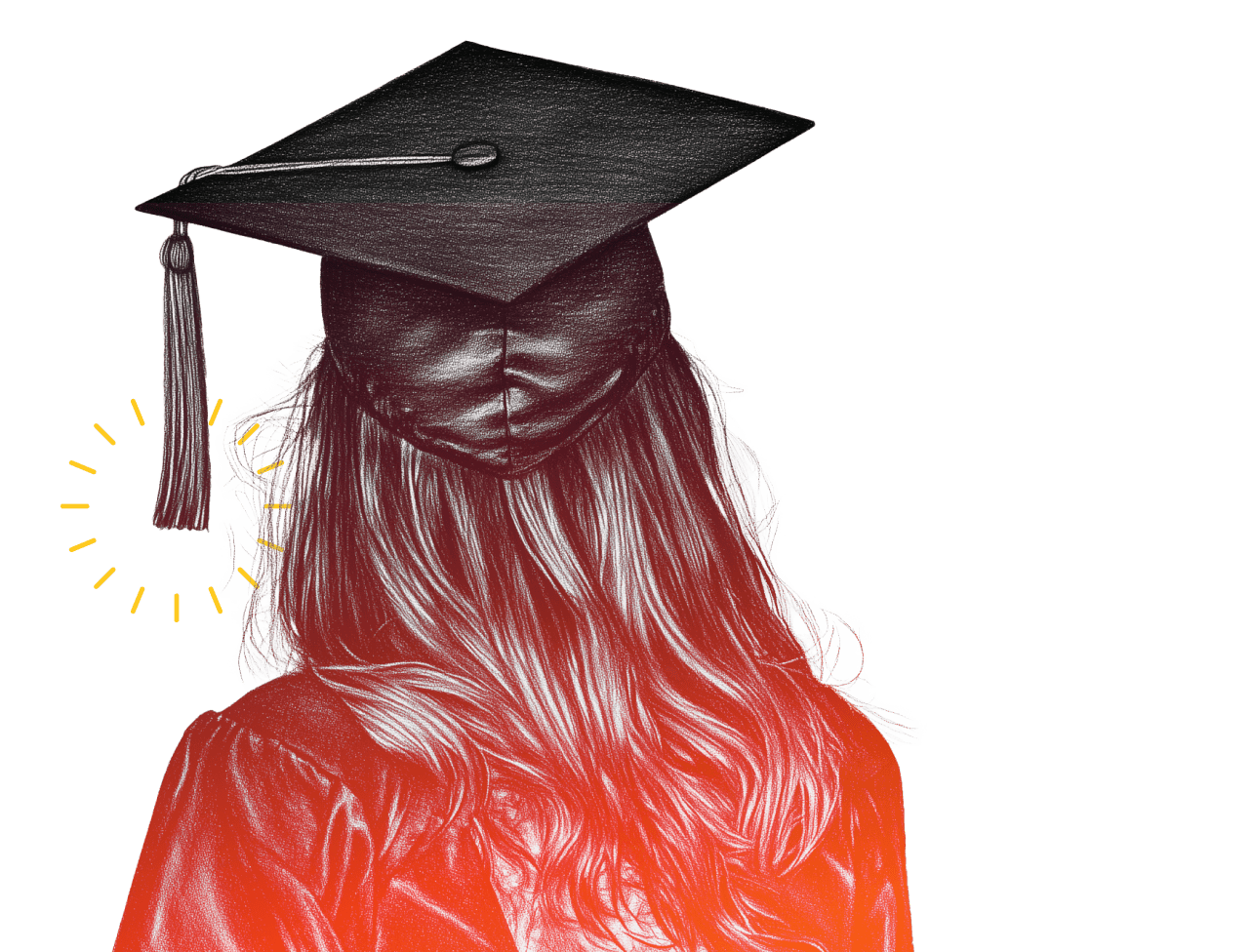 Photo of a woman wearing a mortarboard cap