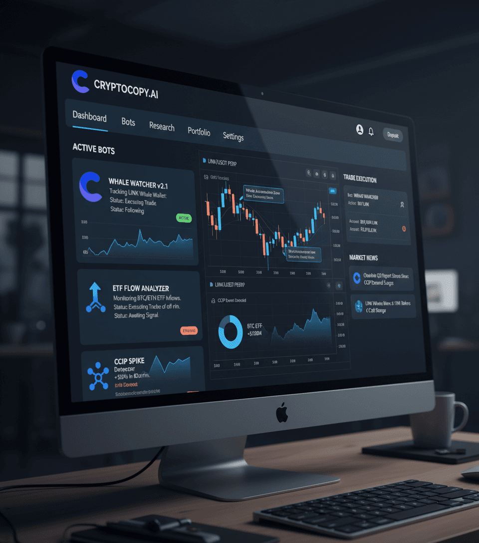 Copy trading dashboard: LINK whale wallets, ETF flows, CCIP volume