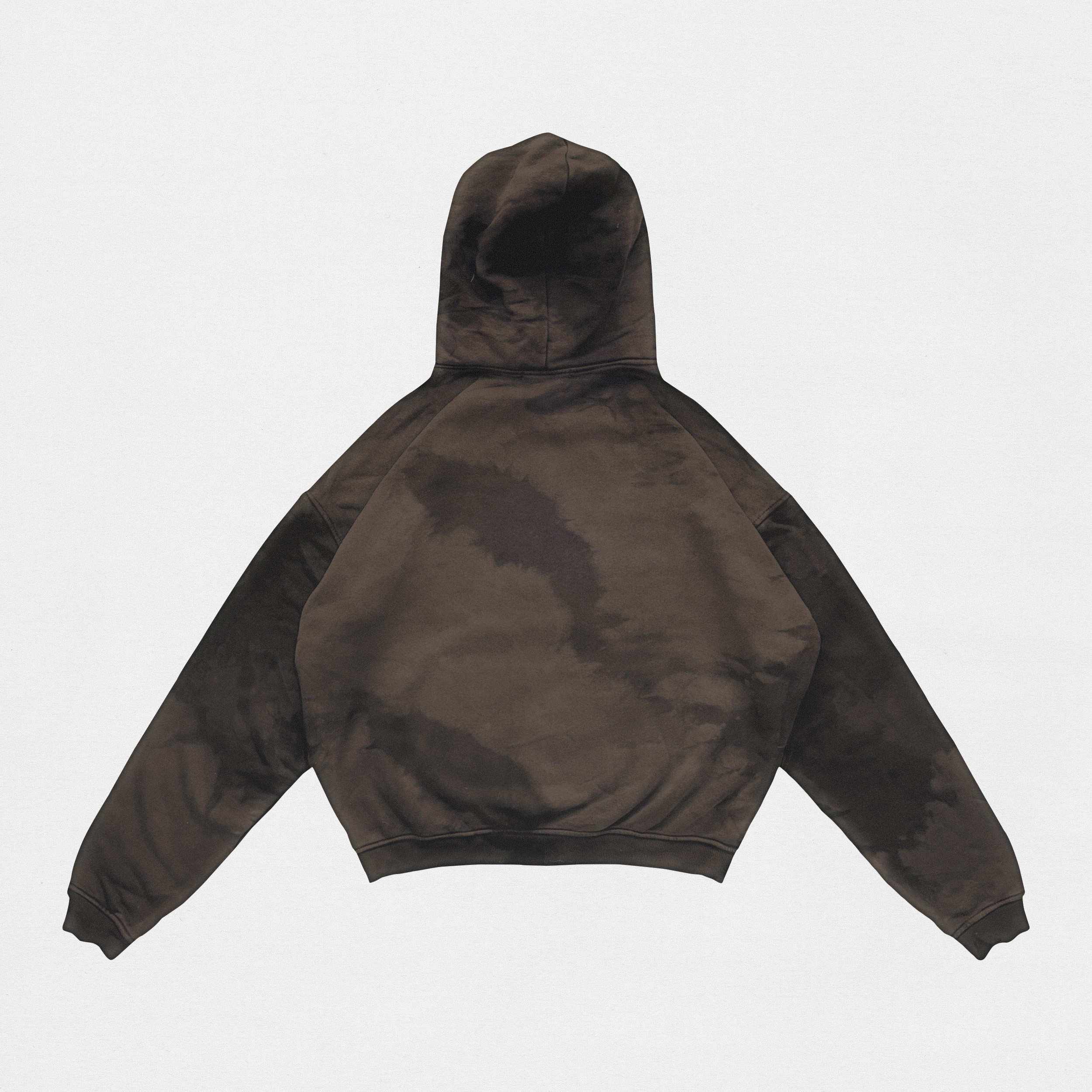 Back brown hoodie packshot, white background