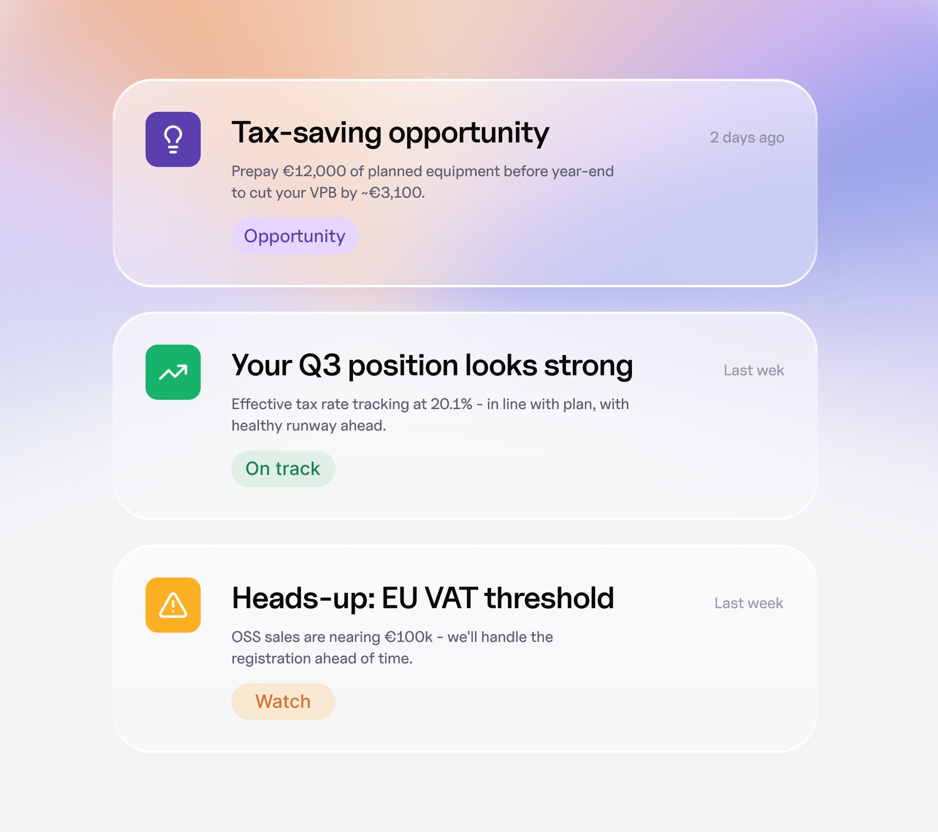 Tax planning and optimization
