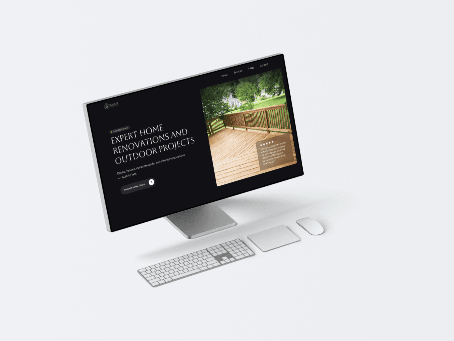 Desktop screen displaying renovation gallery and visual storytelling.