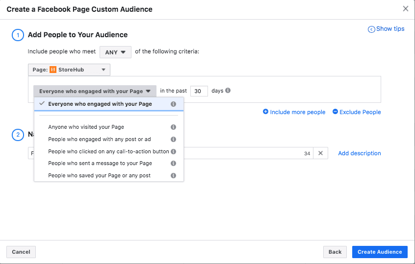 Engaged with your Page Custom Audience