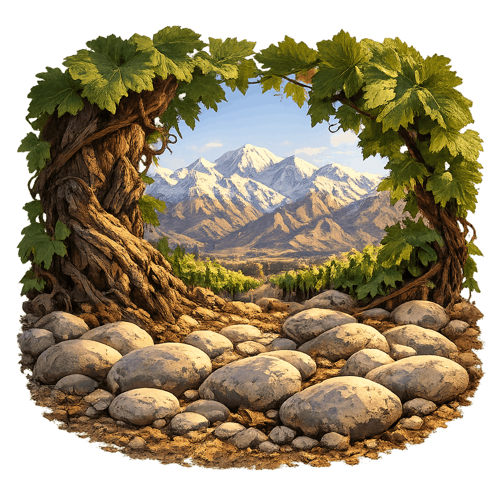 Detailed graphic of the Perdriel wine region.