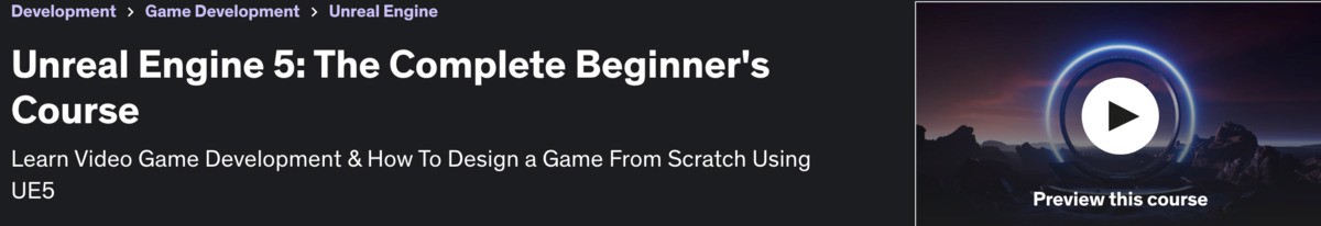 unreal engine udemy course