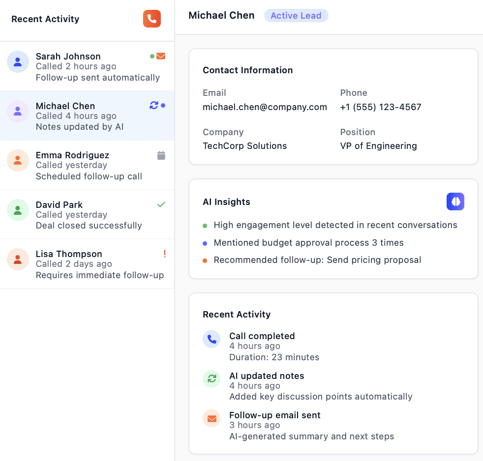 Interface representing automated tasks, reporting, and alerts.