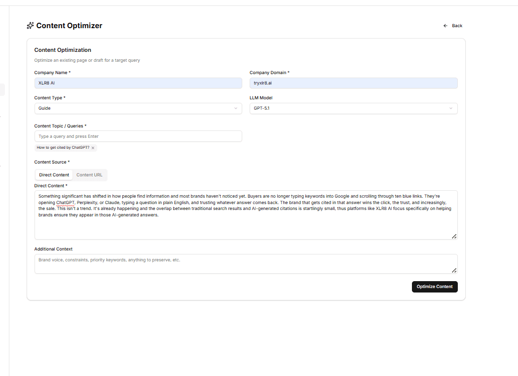 GEO content optimizer for AI SEO and LLM retrieval