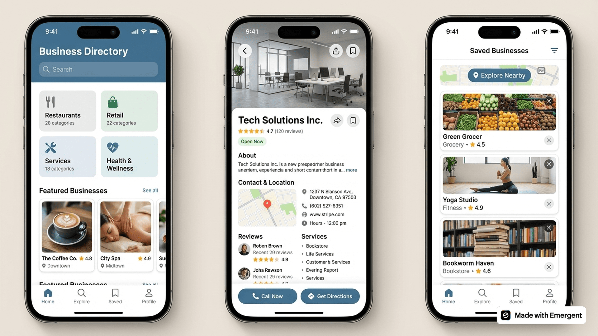 Business Directory App Made with Emergent