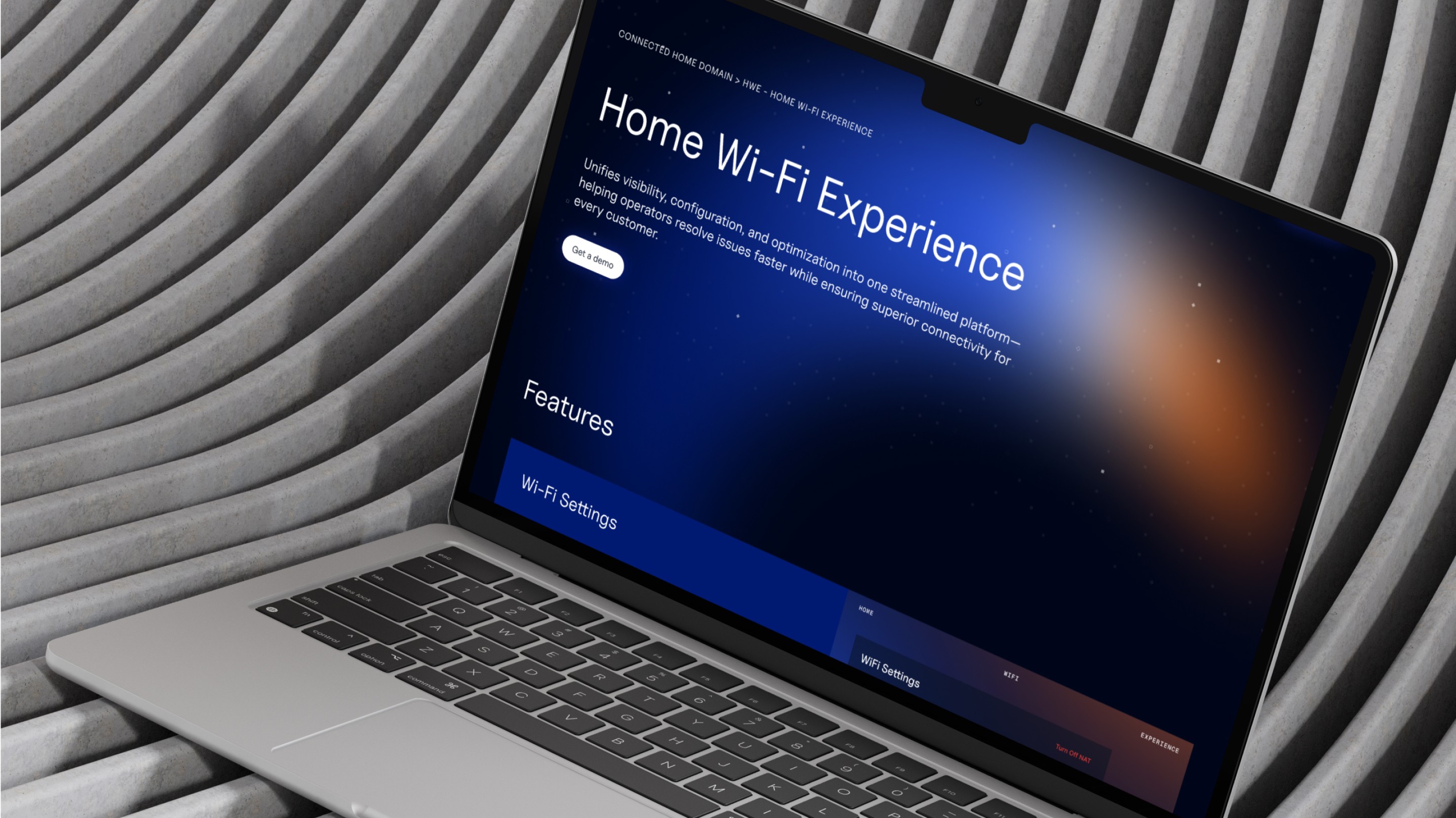 Stechs marketing website displayed on a laptop screen