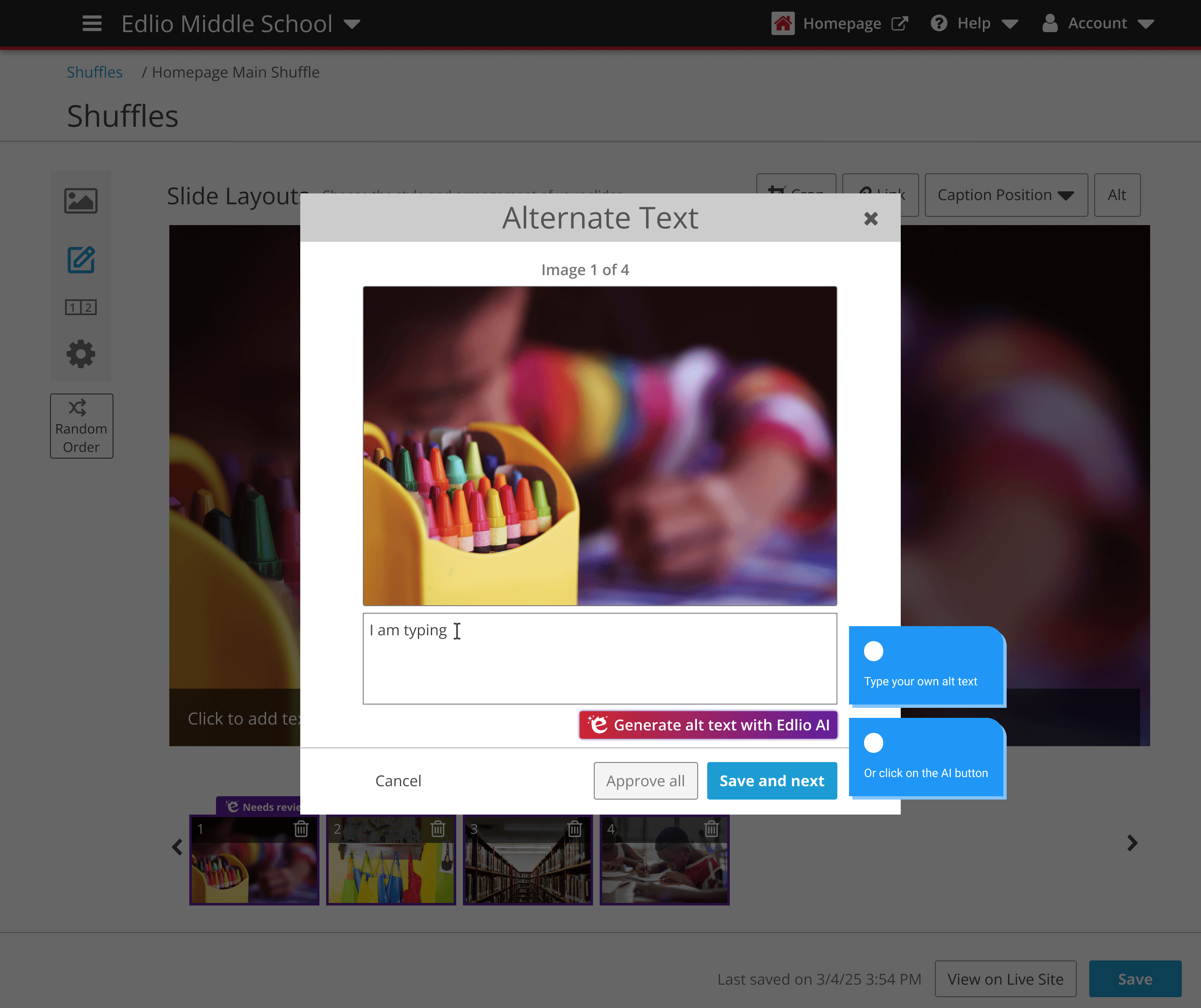Alt text manually typing