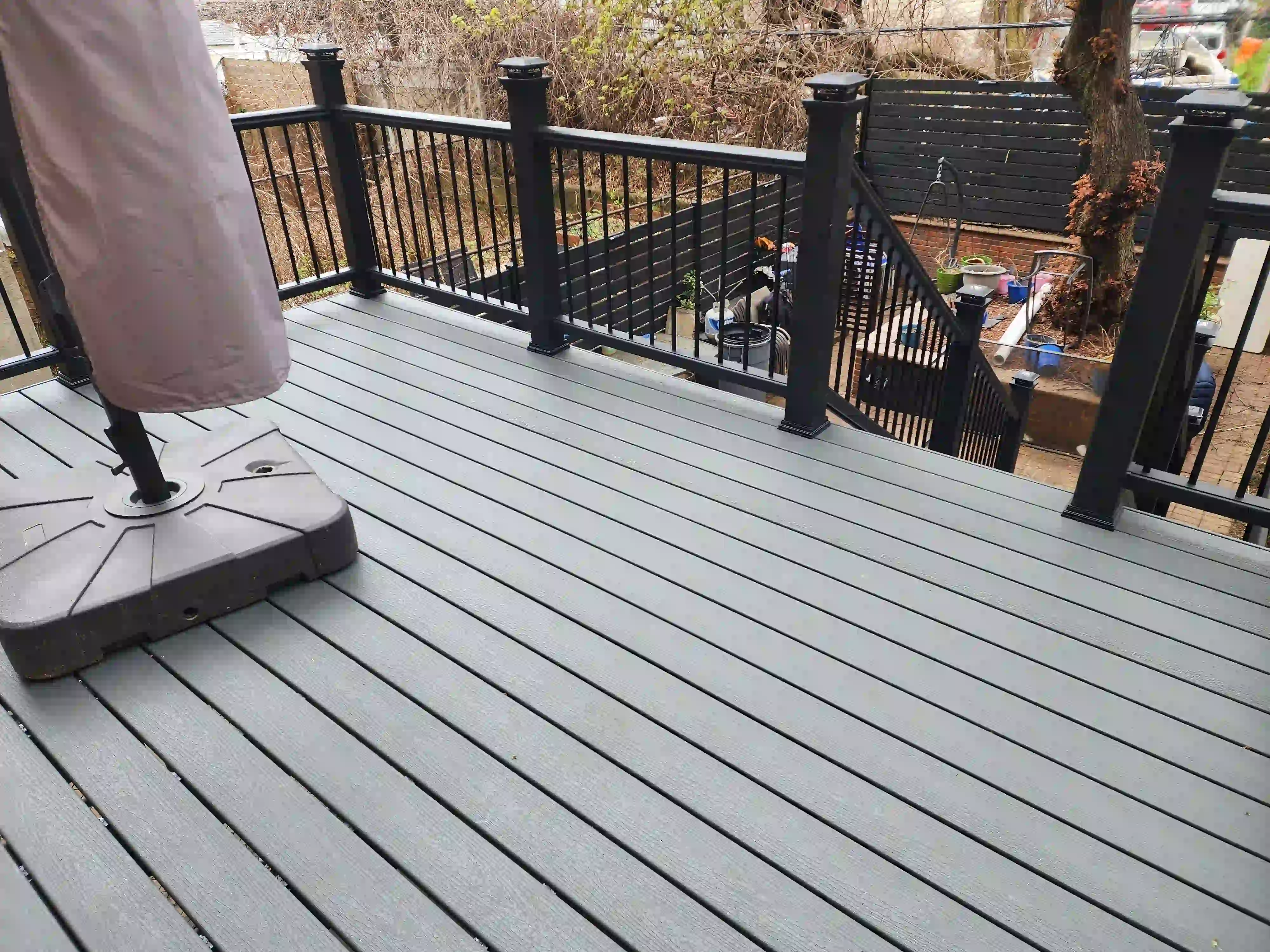 Another Deck Surface Close View of a backayrd Trex Clam Shell Deck in Bed-Stuy Brooklyn transformed by Jewel Construction
