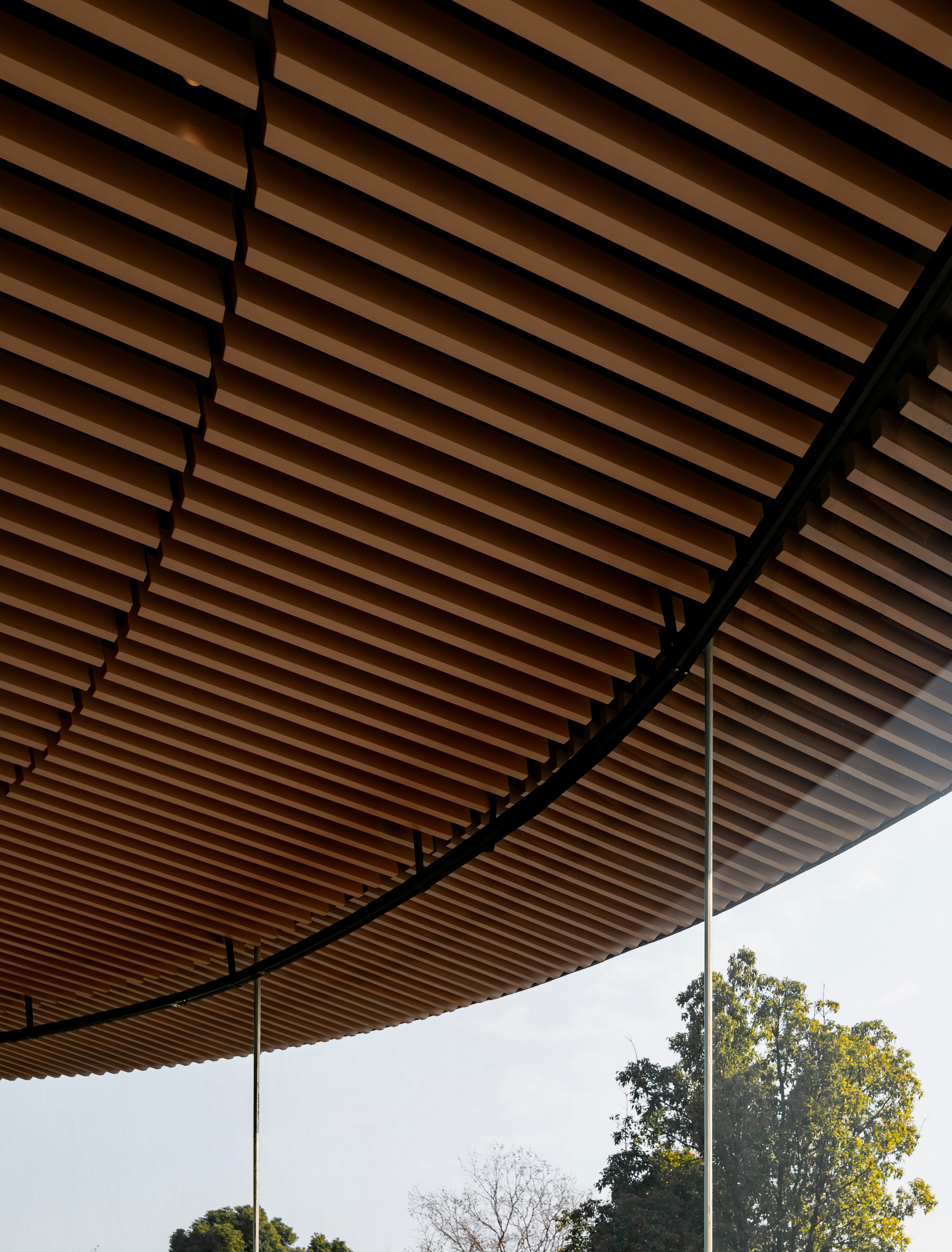 A view of a building from the outside