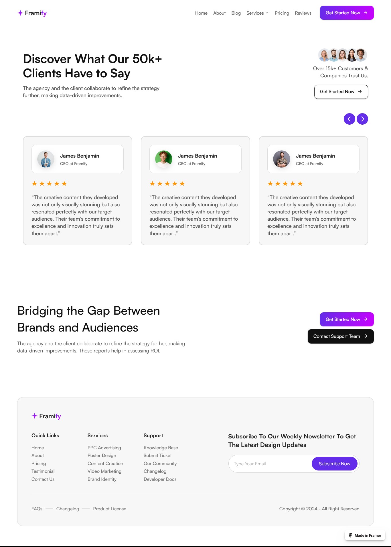 Framer Testimonial Page v8