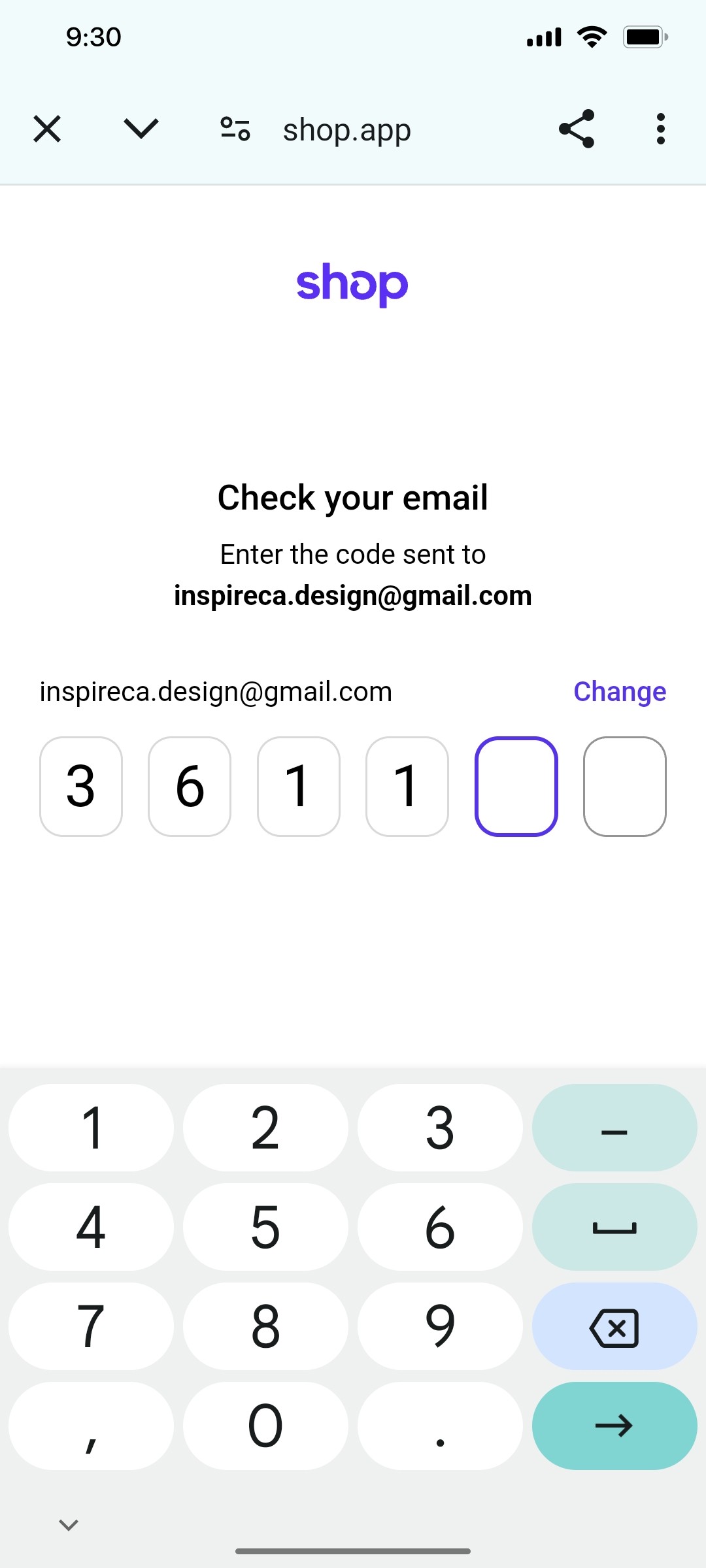 Shop App Enter OTP Screen