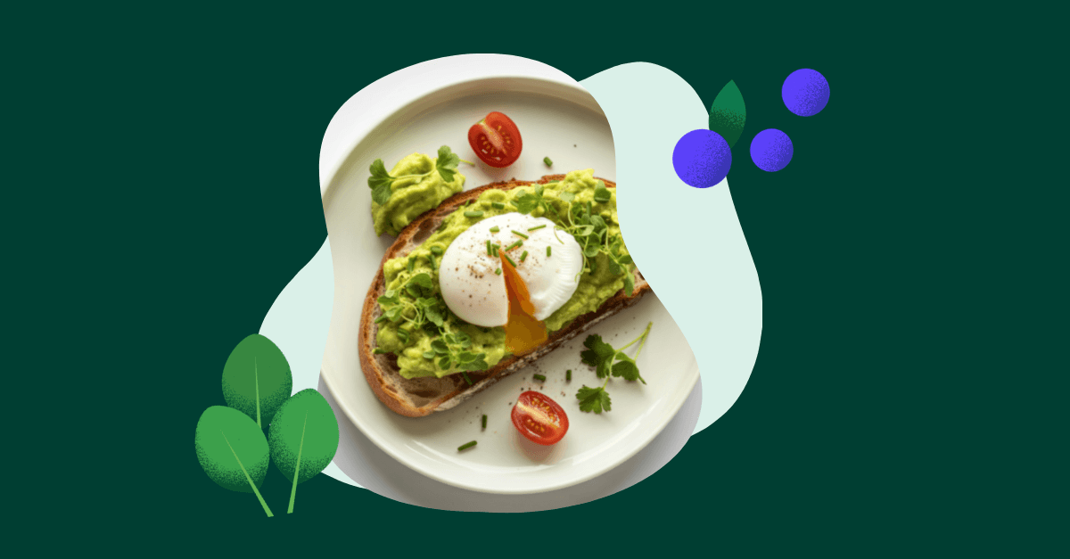 Poached egg with avocado for healthy breakfast