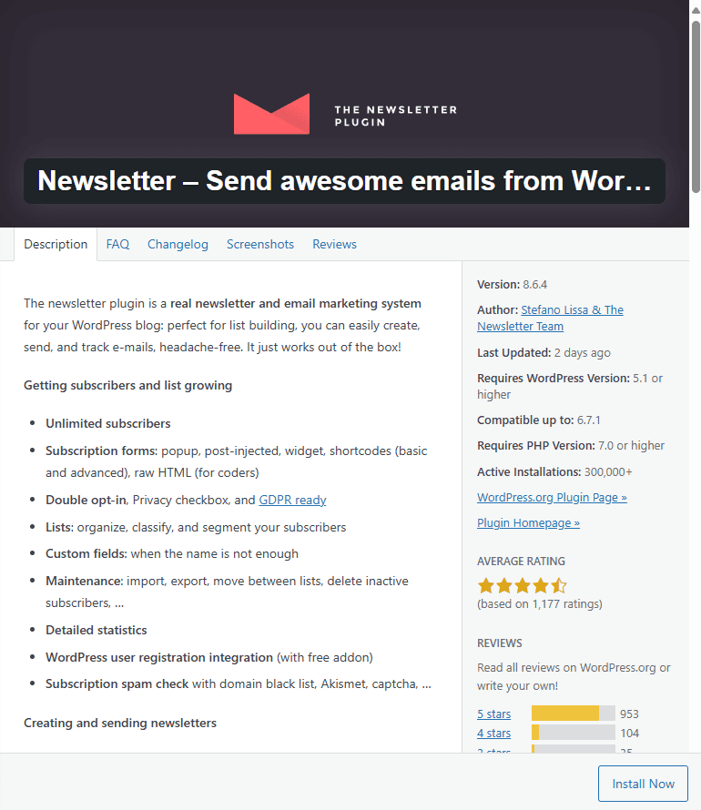 newsletter plugin