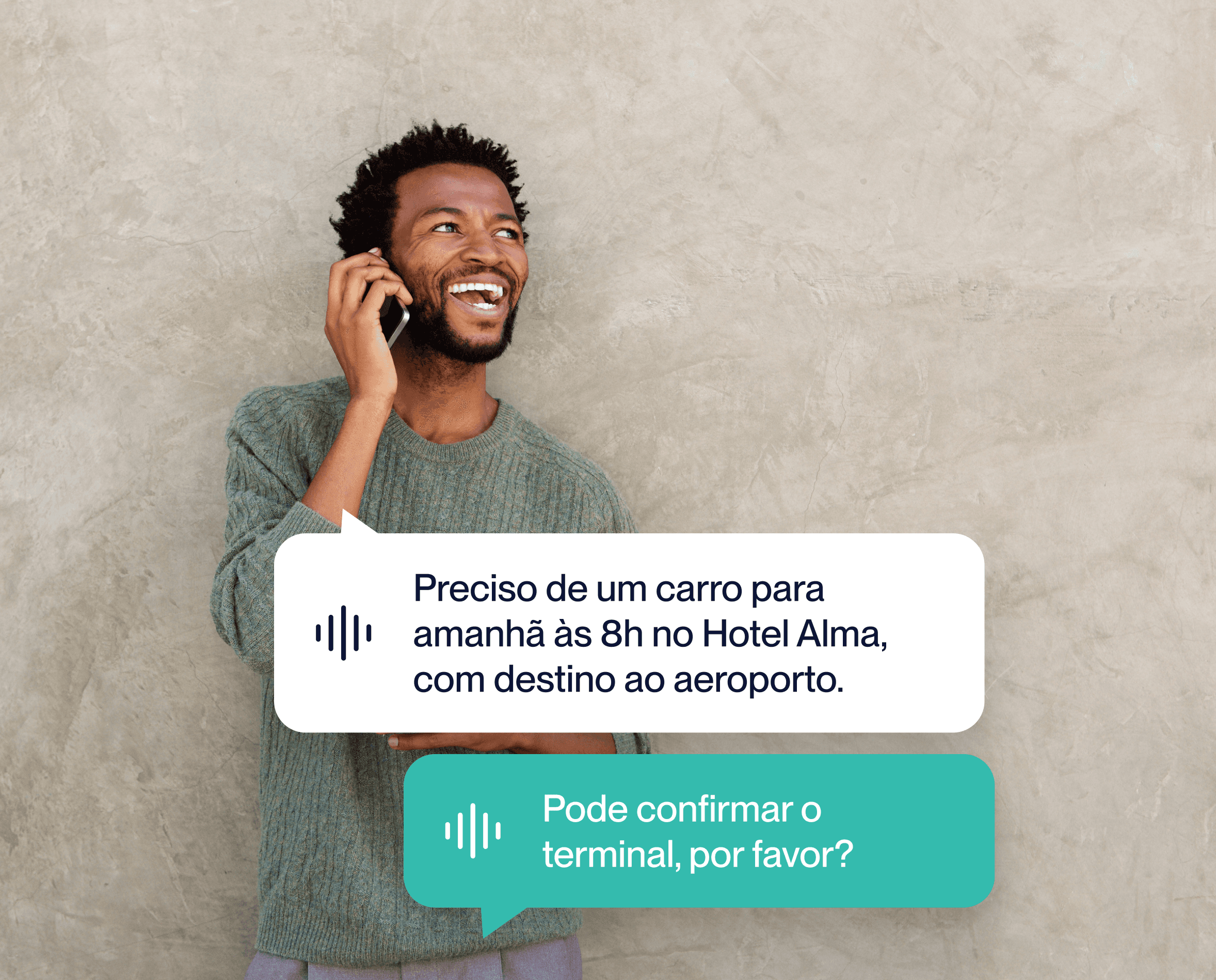 Man talking on phone booking a taxi