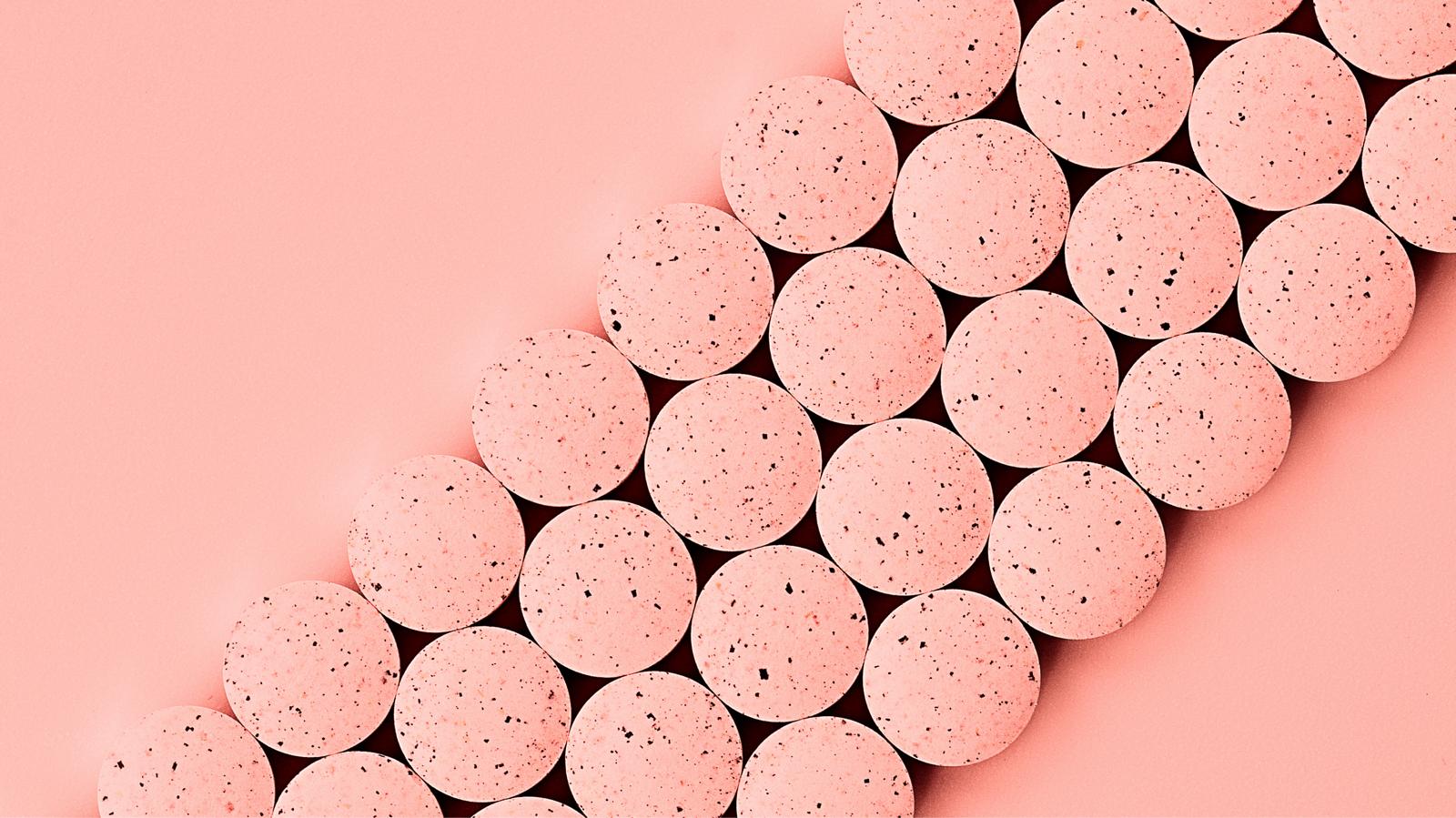 Pink Tablets Close Up