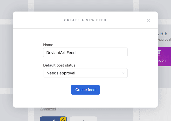 create new feed