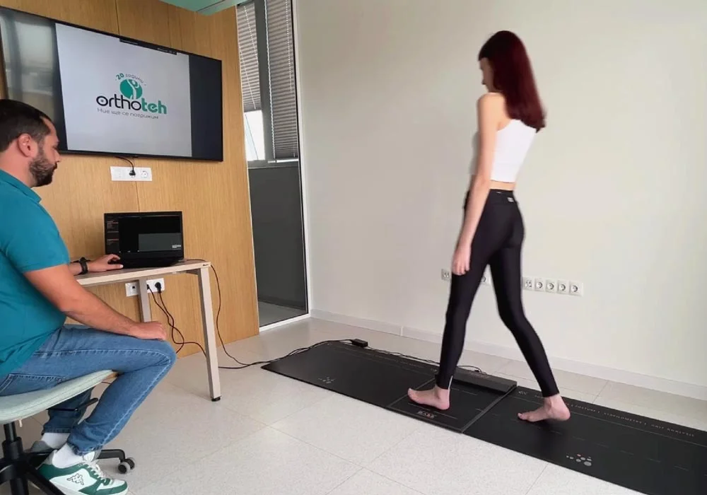 woman getting tested on a pressure plate