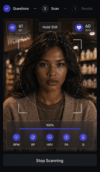 Vitals AI Scan interface