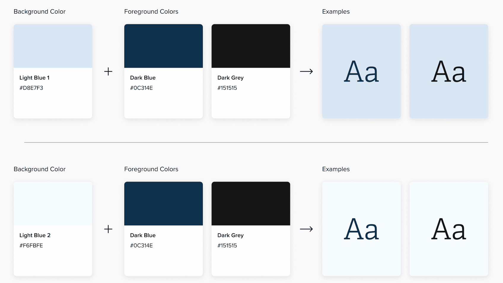 An example of the color usage guidelines set for the brand.