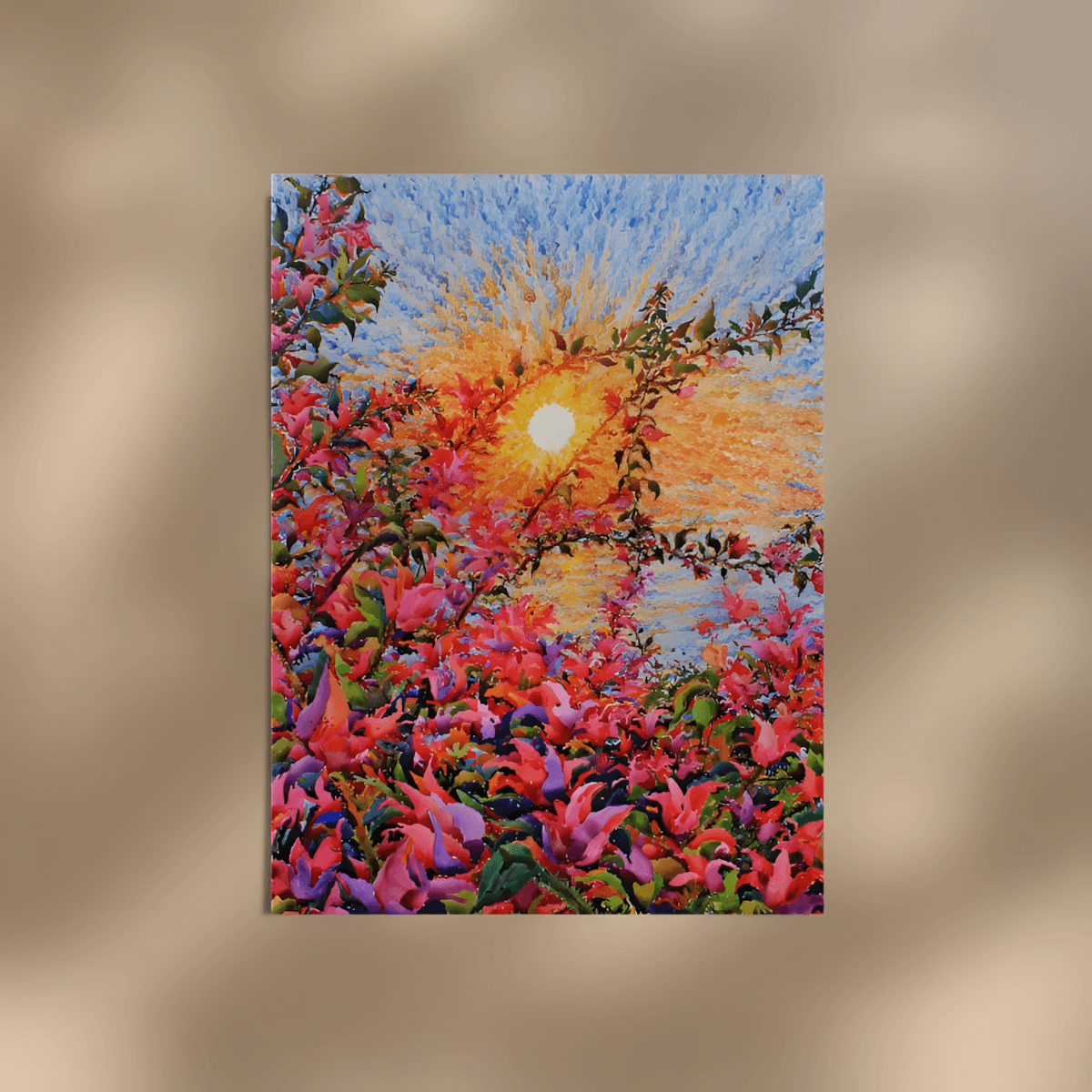 premium art poster and canvas prints, with originals available, from QART , of the artwork " Bougenvilla Flowers "