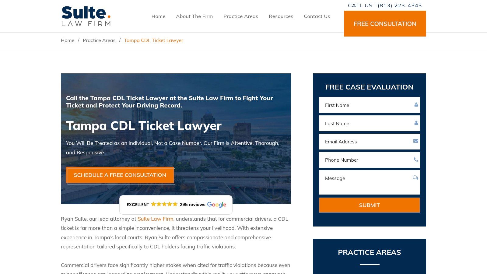 Sulte Law Firm (Tampa – CDL Ticket Lawyer)
