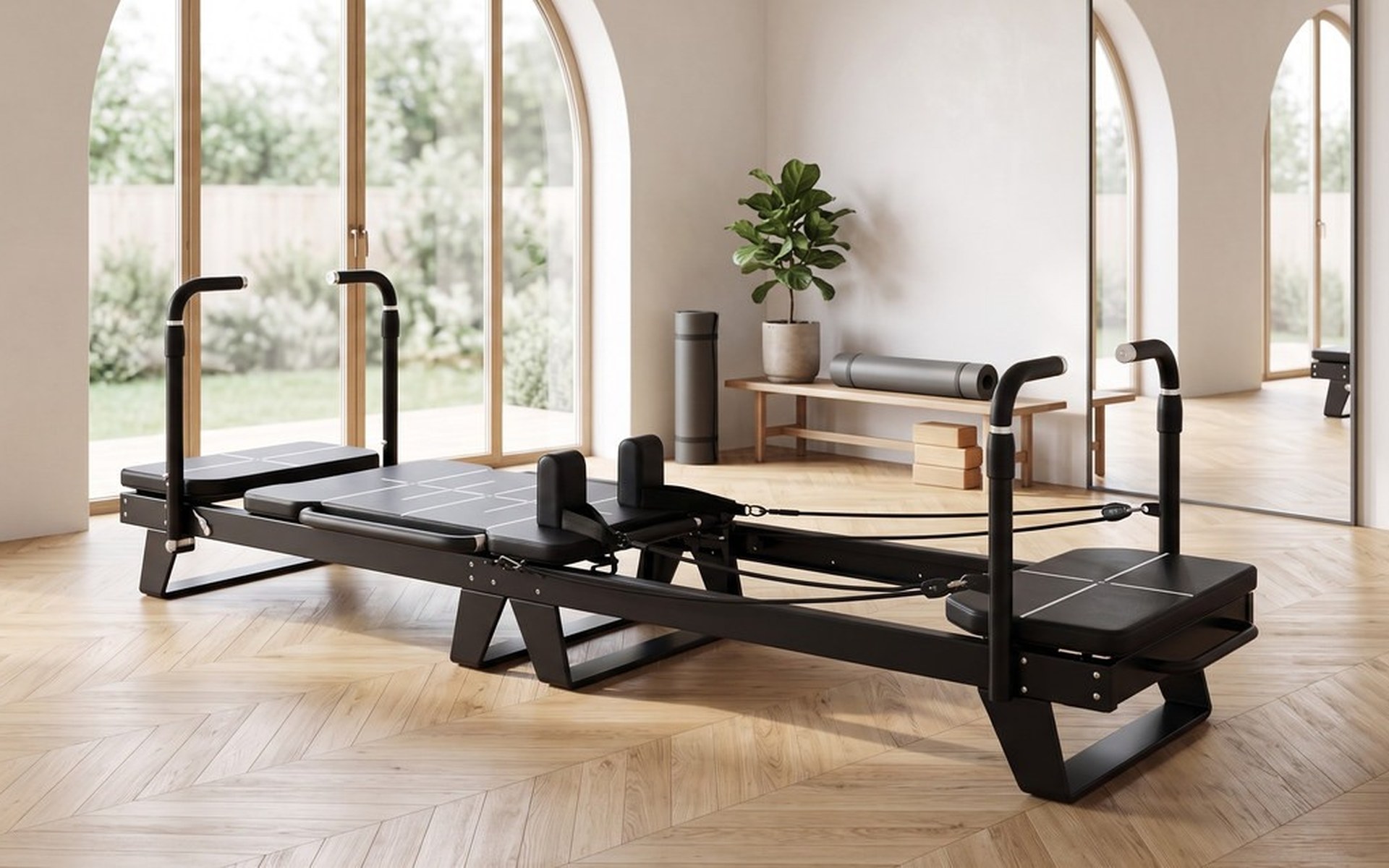 Megaformer Aeris, megaformer en aluminium dans un studio de Pilates professionnel