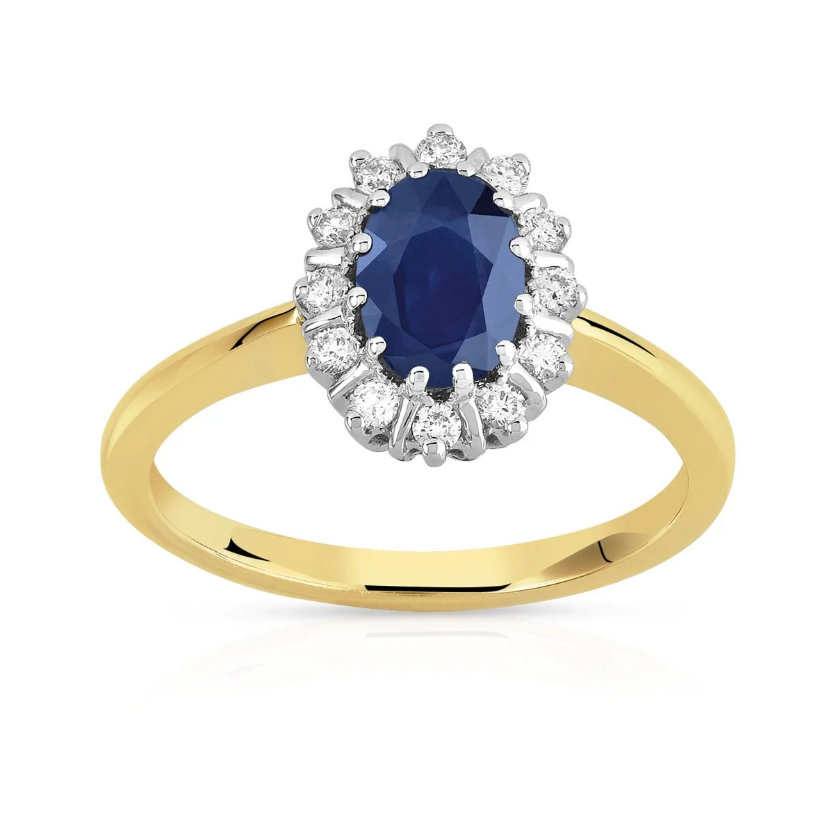 Bague en deux ors 750 sertie de diamants et saphirs