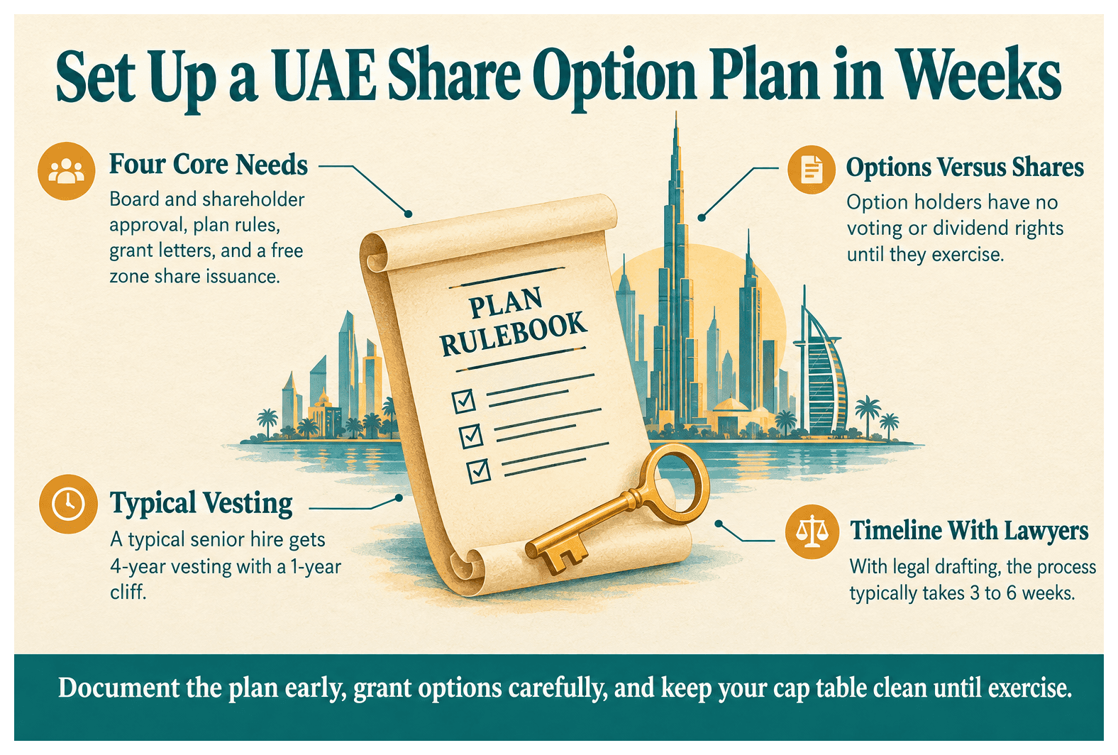 Infographic: How to Set Up an Employee Share Option Plan in a UAE Company
