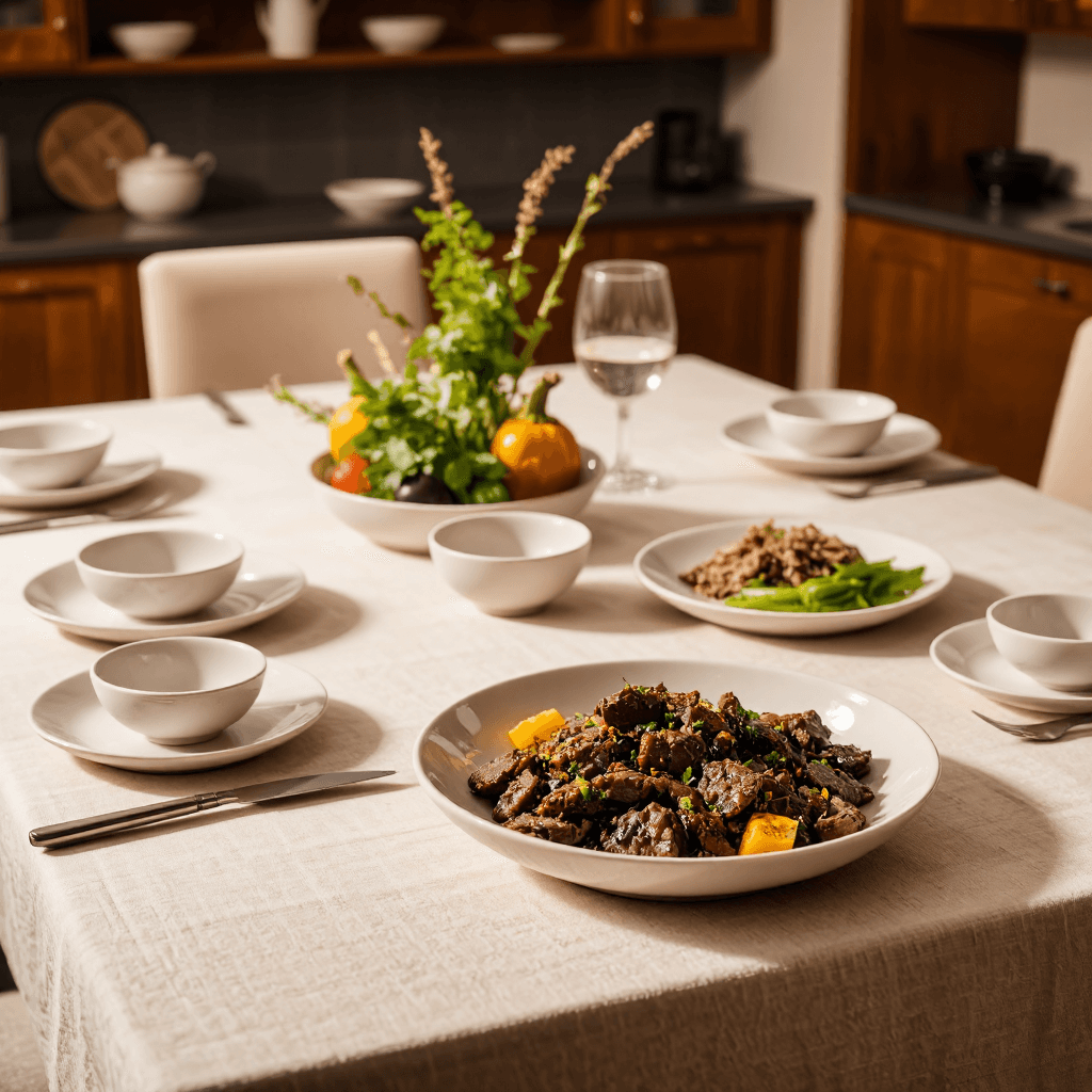product photography of stir-fried beef