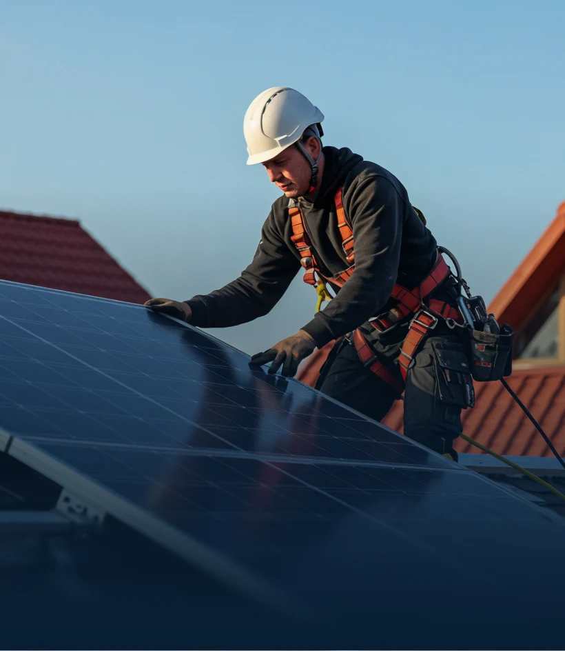solar panel worker