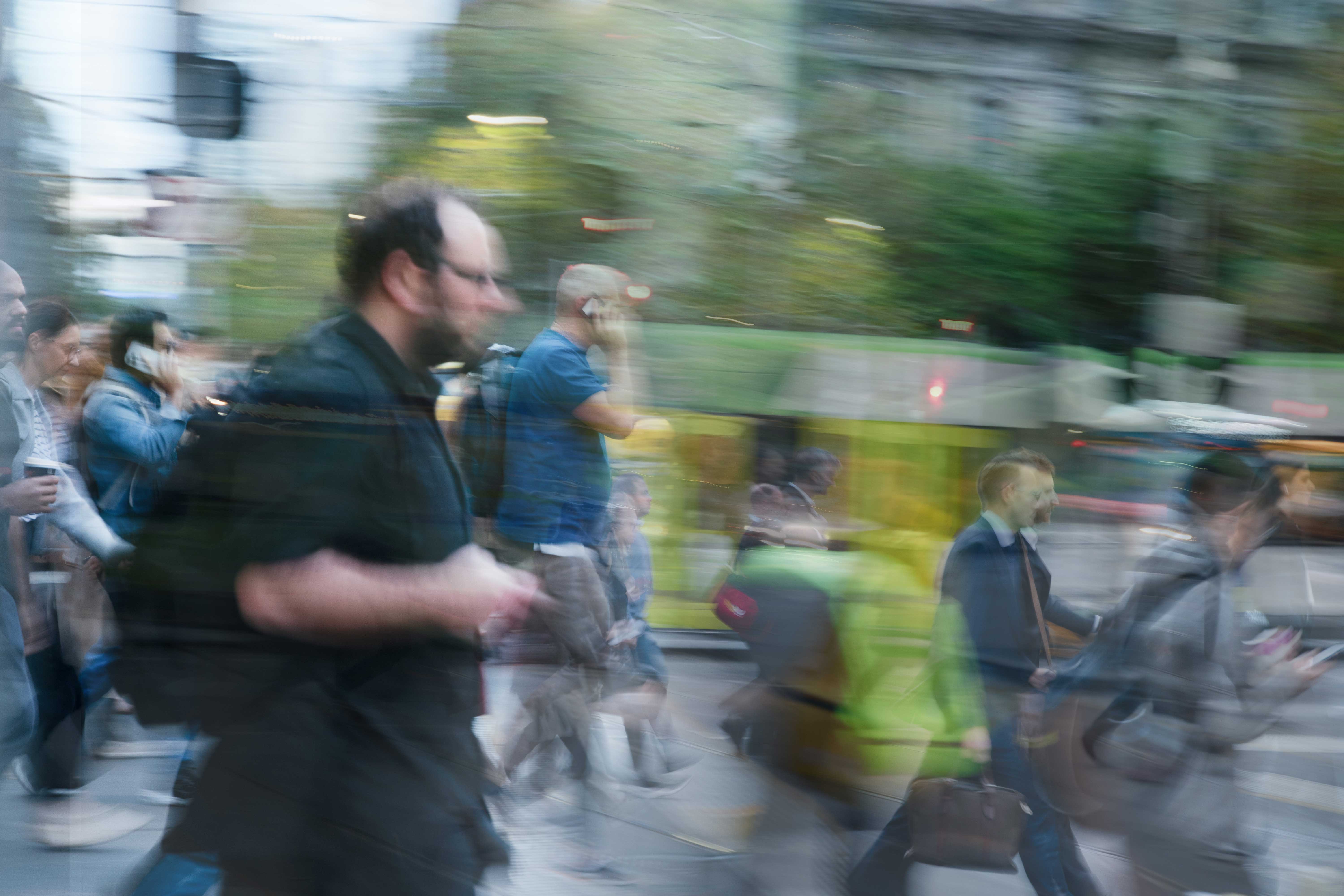 People walking on the path